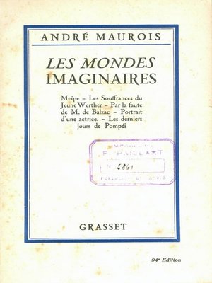 cover image of Les mondes imaginaires